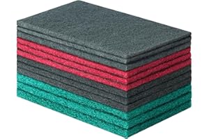 Flintronic 12 Pcs Scouring Pad, Abrasive Pads, Scourer Scouring Pad Industrial for Grinding Polishing Metal, Wood, Kitchen, Stainless Steel