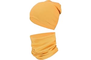 TupTam Kinder Mütze/Beanie und Schlauch Schal Set aus Jersey und Rippstoff