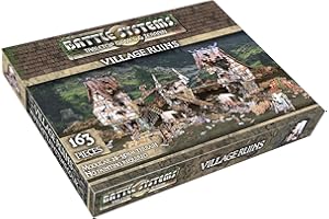 Battle Systems Fantasy Wargames Terrain – Village Ruins – Multi Level Tabletop War Game Board – Wargaming 40K Universe – BSTFWE013