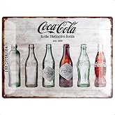 Nostalgic-Art Coca-Cola &ndash; Şişe Timeline &ndash; Coke hayranları i&ccedil;in hediye fikri, retro sac levha, metal, vintage tasarım, dekoras