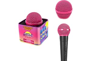 MICROPHONE DUDE Pink Replacement Microphone Mesh Grille Heads for Shure SM58 Microphones - Includes Protective Tin Case