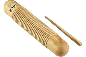 Nino Percussion Wood Güiro Instrument - Musikinstrument für Kinder ab 5 Jahren - Siam Eiche, Natur (NINO555)