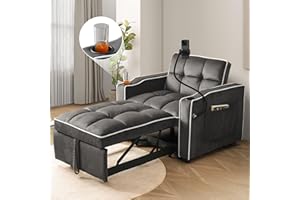Wyibwy sofá cama 3 en 1 reclinable, con portavasos y soporte móvil, 83 x 167 x 76 cm, gris oscuro