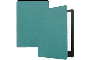 TOKILO Case for 6.8 inch eBook Reader(11th Generation 2021 Release), Ultra Slim Lightweight Premium PU Leather Cover with Auto Wake/Sleep, Not Compatible with iPad 6.8" e-Reader, Cloth GreenBlue