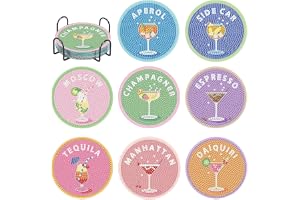 Junhonze 8 stycken diamantmålnings drinkunderlägg - halkfria underlägg för målning - vuxna hantverk, lämpliga för muggar, vin