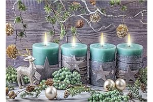 DUGEHO Weihnachten 5D Diamond Painting Full Set, Kerze 5D Diamant Painting Bilder mit Diamond Painting Zubehör DIY Diamant Malerei für Home Wall Wand und Eingang Dekorationen