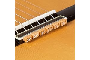 Alba Guitar Beads Klassische Gitarren Perlen in hellbraunem Holzmuster für Akustikgitarre Flamenco-Gitarre mit Nylonsaiten