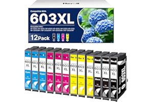 Heroil 603XL Compatibili per Cartucce Epson 603 XL Multipack 603 XL Cartucce per Expression Home WF 2810 XP-2100 XP-3100 WF-2830 XP-2150 XP-4100 XP-3105 WF-2820 XP-4105 WF-2835 XP-2105(12 Pezzi)