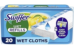 Swiffer Mokre Chusteczki do Podłóg o Zapachu Cytrusowym, 20 Sztuk, Fabrycznie Nasączone Środkami Czyszczącymi, Łatwe i Szybkie Czyszczenie