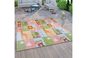 Paco Home Tappeto Gioco Bambini Gattonare Bebè Pieghevole Lavabile Reversibile Animale, Dimensione:150x200 cm, Colore:Multicolore 2