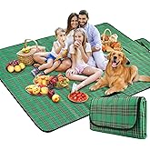 SOMIYAMI Picnic Blanket Waterproof, Tartan Camping Blanket, Picnic Mat With Carrying Handle, Garden Outdoor Beach Blanket Was