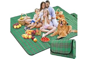 BAXIWUY Picknickdecke Strandmatte Camping Decke Stranddecke mit wasserdichter Unterseite Camping Zubehör Outdoor Decke für Strand, Picknick, Camping und Wandern 150 x 200 cm (Green)