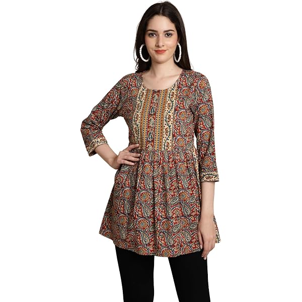 Rajnandini Women's Pure Cotton Jaipuri Printed Dress - Pink, A-Line With Fancy Belt | Western Style Floral