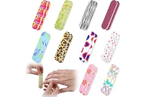 Grevosea 20 mini lime per unghie, lime per unghie professionali a doppia faccia per unghie acriliche e naturali colorate floreali per buffering delle unghie, strumenti per nail art per uso domestico e