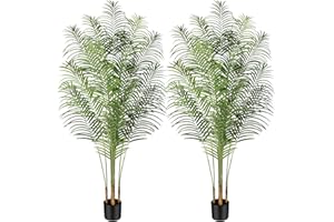 ‎KEEPLUSH Keeplush Künstliche Pflanzen groß 200cm Kunstpflanze im Topf Plastik Künstliche Palme wie echt Fake Pflanzen deko für Wohnzimmer Balkon Schlafzimmer Büro Perfektes Einweihungsgeschenk (2 Pack)
