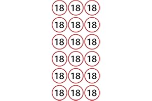 MKM PRINT Geburtstags Sticker 18 Jahre | 54 Stück | Aufkleber für Runde Geburtstage DIY