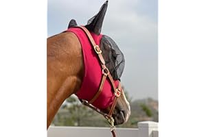 TGW Riding Super Fit Masque anti-mouches pour cheval (M, rouge)