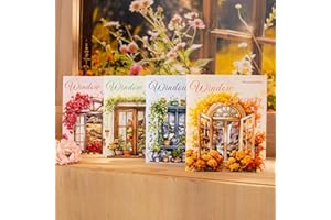 Arpaper Scrapbooking Adesivi 40 Pezzi Accessori per il Journaling Davanzale Adesivi Estetica Decorazione per Scrapbooking, Album fai da te (Quattro Stagioni Vista Finestra)