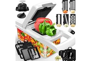 DAGOSH Vegetable Chopper, Time and Labor-Saving Vegetable Chopper with Hand Guard Colander Basket, 16-in-1 Multifunctional Pro Food for Potato, Mandoline Slicer Kitchen, Onion Chopper for Kitchen