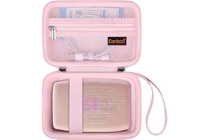 Canboc Hartschalenkoffer für Fujifilm Instax Mini Link 3/ Fujifilm INSTAX Mini Link 2/ Instax Mini Link Smartphone Drucker, Mesh Tasche fit Instax Mini Instant Film und Kabel, Soft Pink