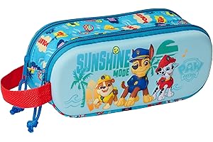 safta Paw Patrol 3D - Trousse Double 3D, Trousse pour Enfant, idéale pour Les Enfants d'âge Scolaire, Confortable et Polyvalente, qualité et résistance, 21 x 6 x 8 cm, Bleu, M, Décontracté