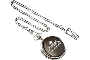THE LUXURY VAULT Royal Navy Submariner Silver Crested Pocket Watch Naval Ships Luxury Gift in Case Military Crest Logo