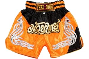 MUAY NATION Pantaloncini Muay Thai per Bambini (2-12 Anni) Trunks da Boxe per Ragazzi e Ragazze per Kickboxing, MMA, Arti Marziali