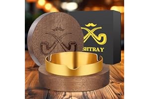 LULLEA Posacenere per pipa in legno con coperchio, inodore, per interni ed esterni, posacenere per sigari, pipa di tabacco, regali di compleanno per uomini e papà