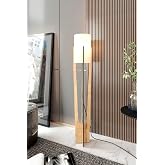 MINIMALIST Lampholder &ndash; Modern Wood Look Body, 135 cm Height, Compact Square Base (23x23 cm), E27 Duy Type LED Bulb U