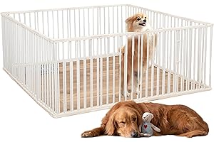 AOIKOY Recinto per i cani Animali pieghevoli Pet Circles 173x173x70cm Pet Playpen Rabbit Cage Cover Indoor Outdoo Esercizio recinto pieghevole cortile per gattini Guinea Pigs, conigli, cincillà e Lgels