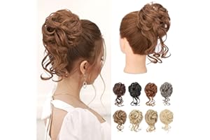 Benehair Dutt Haarteil mit Klammer Natürlich Messy Bun Haarteile für Dünnes Haar Synthetik Haar Scrunchies Haardutt Haarteile für Frauen Mädchen(Hellbraun, 75g)