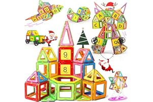 GLADTOP 98PCS Magnetic Building Blocks 3D Magnetic Blocks Tiles Set, Creative Educational Construction Toys Set Birthday or Festival Gifts for Boys Girls Age 3 4 5 6 7 8 Year Old