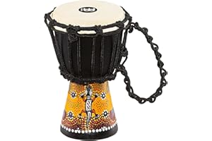 Meinl Percussion African Mini Djembe – Percussion à Main Extra Petite – Avec Peau de Chèvre – Diamètre 4,5 pouces – Acajou, Multicolore (HDJ7-XXS)