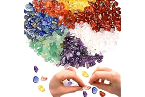 ‎XIANNVXI XIANNVXI Chakra Perlen zum Auffädeln Bunte Kristall Perlen für Armbänder Ketten Ohrringe Schmuckperlen mit Loch DIY Basteln Unregelmäßige Naturstein Chips Edelsteinperlen 5-8mm 400 Stück Steinperlen