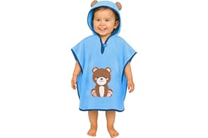 LAYNENBURG Premium Badeponcho Kinder mit Kapuze - 100% Baumwolle - OEKO TEX - Baby Jungen Mädchen Handtuch Poncho Frottee