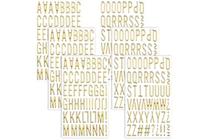 AJCOTAHM 6 Sheets Gold Letter Stickers, Self-Adhesive Alphabet Stickers, Waterproof Foam Letters for Graduation Cap Decorations Scrapbooking DIY Crafts Puffy
