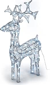 Nipach GmbH Rentier beleuchtet Acryl 120 LED weiß Deko-Figur 100 cm