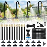 YAOBLUESEA Automatic Sprinkler and Drip 360&deg; Irrigation Kit, Adjustable Brass Nozzle, 15 m Hose, 15 Positions, Easy Installat