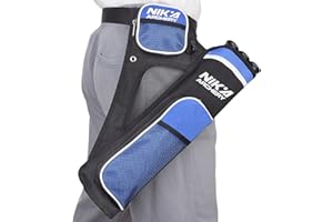 ELONG OUTDOOR Archery Quiver 3 Protected Arrow Tubes Quivers Arrows Holder Bag Carry Bags - Adjustable Belt Waist for Youth Adults Target Practicing Outdoor