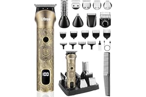 Ufree Haarschneidemaschine Profi Barttrimmer Haartrimmer Herren, 7 in 1 Bartschneider Haarschneider Rasierer Herren Elektrisch, Langhaarschneider Trimmer, Geburtstagsgeschenk für Männer