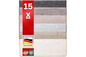 casa pura Stufenmatten innen 15 stück Treppenteppich selbstklebend und antirutsch mit kuschlig weichem Flor | Treppen Teppichstufen gekettelt rechteckig Anthrazit | 65 x 23,5 x 1,3 cm (Sundae)