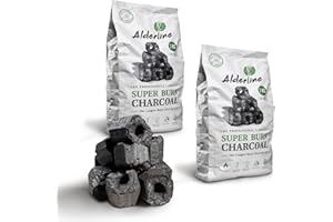 Alderline Superburn Charcoal - Natural Restaurant Grade BBQ Charcoal Briquettes for Extra Long Barbecue Cooks (2 bags)