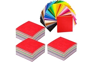 ZNGOU 60 PCS Polyester Felt Fabric Craft Sets Assorted Colour Small Felt Squares 10cm Patchwork Feltpaper for Sewing Crafting