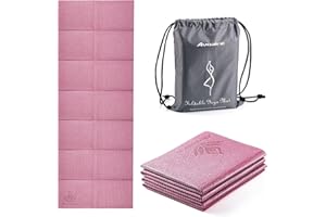 Avoalre Colchoneta de Yoga PVC Antideslizante, Blanc, 5MM de Grosor, Plegable para Fitness, Pilates