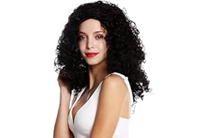 WIG ME UP- ZM-1577-4 peluca de mujer volumen genial pelo espeso largo rizado rizos raya castaño oscuro