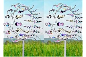 UIHECTA 2 STÜCKE Magische Windmühle Metall Windspiel Im Freien Kinetische Windskulpturen & Spinner 3D-Windspiel Für Yard Patio Wind Spinner