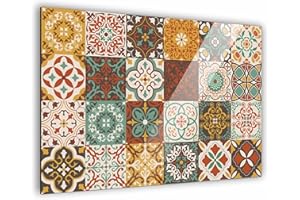 MANSCHIN-LASERDESIGN Küchen Spritzschutz Fliesenmuster in verschiedene Größen | Küchenrückwand | Aluverbund | Fliesenschutz | Paneele | Küchenfliesen | Fliesenspiegel | Rückwand Fließenmuster #3 (Aluverbund 60x60cm)