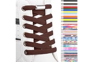 SULPO Lacci scarpe elastici con chiusura rapida in metallo - Lacci scarpe senza legatura - Lacci piatti in silicone senza nodo per adulti e bambini - Stringhe elastiche per scarpe