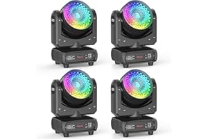 FIERYZEAL 4PCS 150W COB LED Moving Head Wash RGBW Beam Bühnenlicht Effekt Party Lichter Scheinwerfern DJ Lichter für Weihnachten Disco Tanzfläche Bar Bühnentechnik