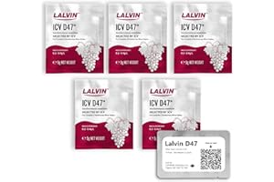 Lalvin D47 Weinhefe (5 Pack) - Hefe für Met - Machen Sie Wein Met Apfelwein Kombucha zu Hause - 5 g Beutel - Saccharomyces cerevisiae - Verkauft von CAPYBARA Distributors Inc.